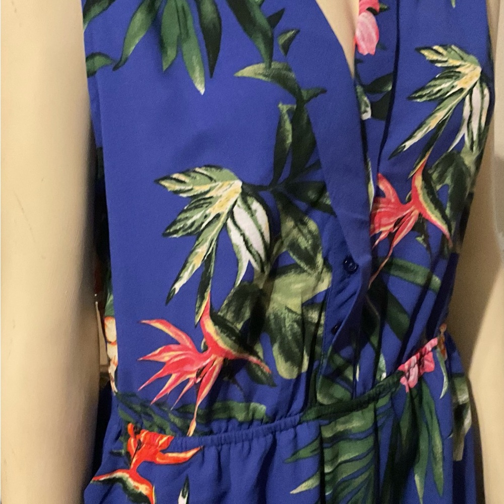 Tropical Blue Floral Mini Dress